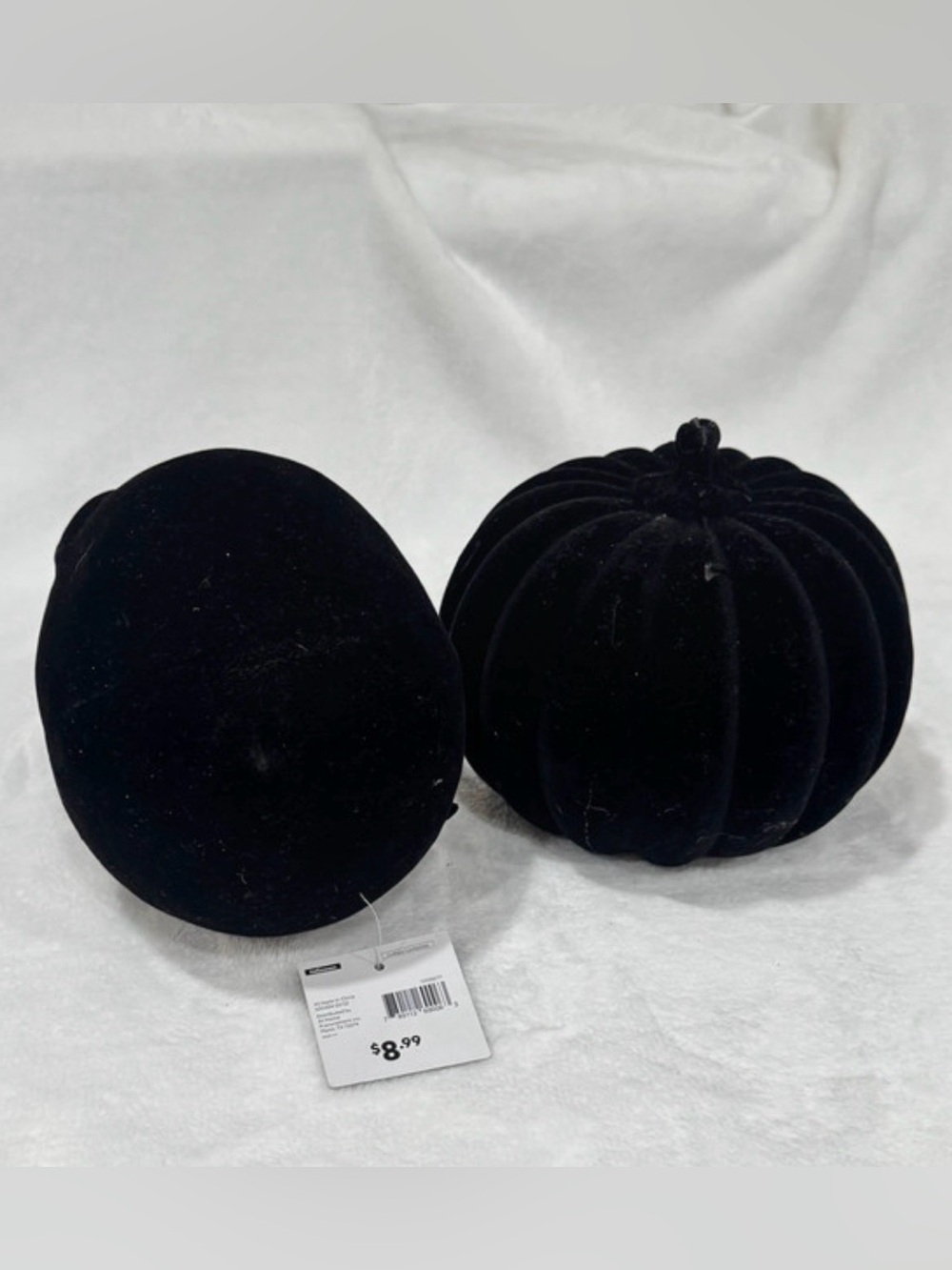 Black Velvet Skull and Pumpkin Decorative Accent Set - Home Accents Decor - Picture 7 of 8